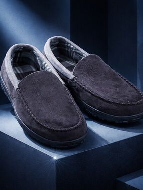 Men's Suede Slip-On Moccasin slippers